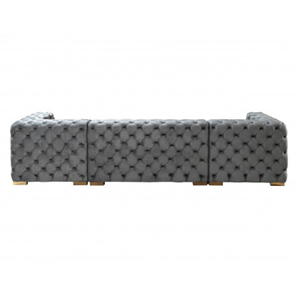 Nova Neva Gray Velvet Double Chaise 138" Sectional