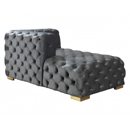 Nova Neva Gray Velvet Double Chaise 138" Sectional