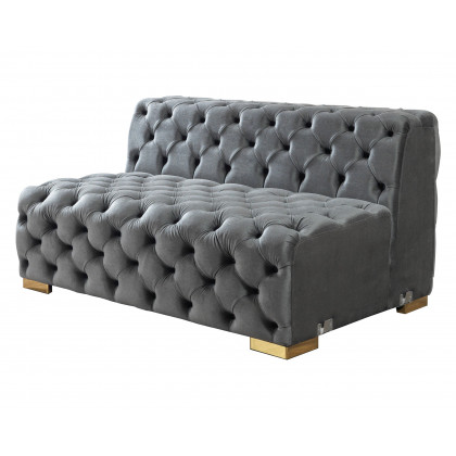 Nova Neva Gray Velvet Double Chaise 138" Sectional
