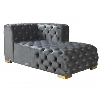 Nova Neva Gray Velvet Double Chaise 138" Sectional
