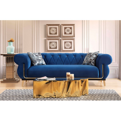 Nova - Rosy Navy Velvet Sofa & Loveseat