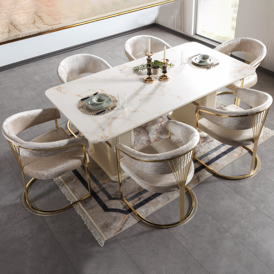 Nova - Santana Ivory 7-Piece Dining Set