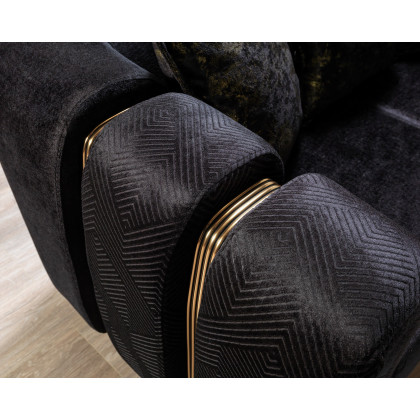 Nova - Santana Black Velvet Sofa 89" & Loveseat 69"