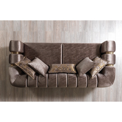 Nova Santana Velvet Sofa - Coffee