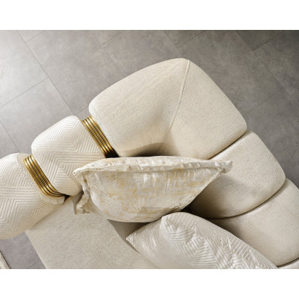Nova Santana Velvet Sofa - Ivory
