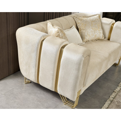 Nova Santana Velvet Sofa - Ivory