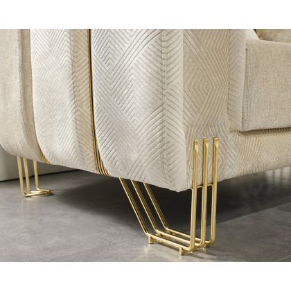 Nova Santana Velvet Sofa - Ivory