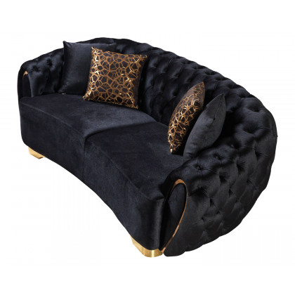 Nova Victoria Velvet Sofa & Loveseat - Black