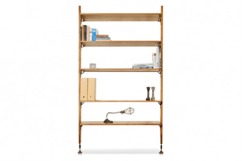 Nuevo™ Theo Wall Unit With Large Shelves - Hard Fumed Oak Shelves, 49’’