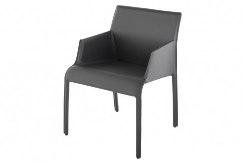 Nuevo™ - Delphine Dining Armchair Dark Gray Leather Seat