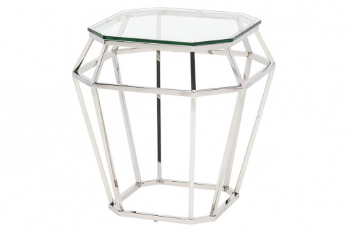 Nuevo™ - Diamond Side Table Polished Stainless Steel Base