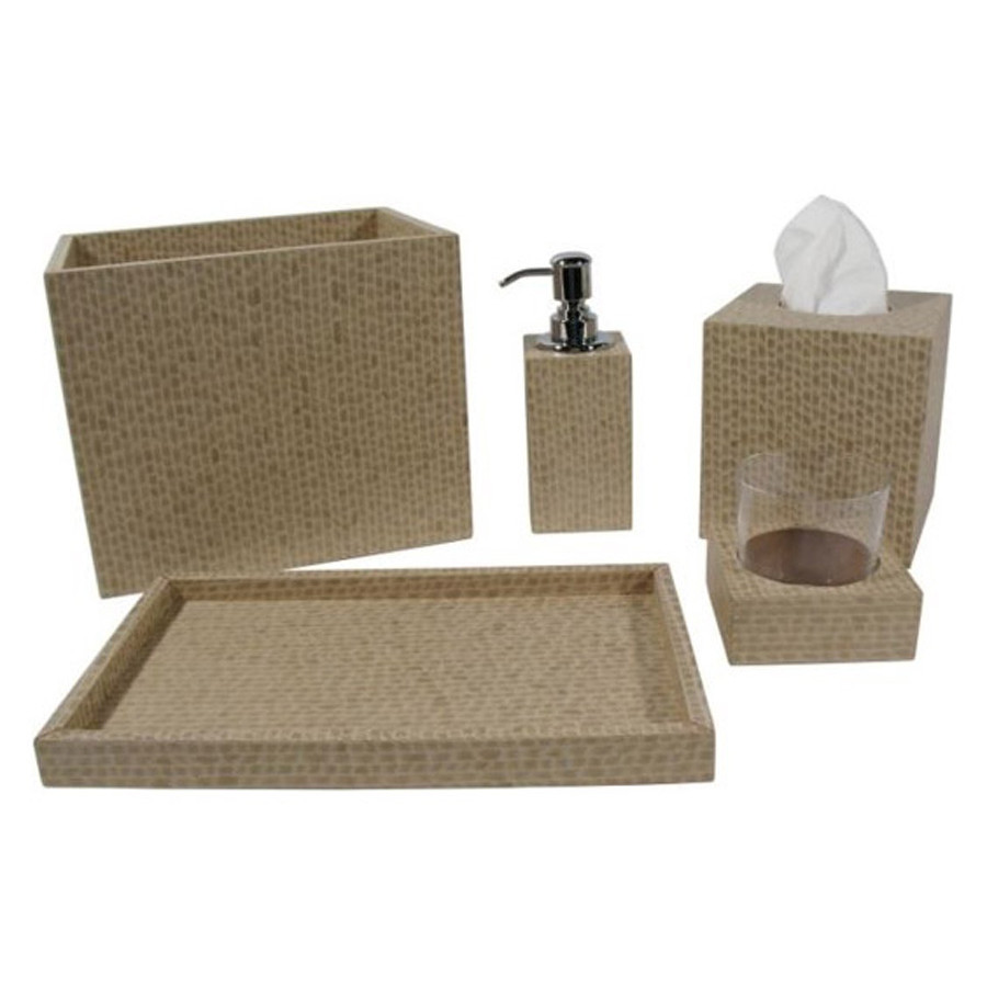 Oggetti Sandalwood Bath Tissue Holder - Beige/Brown