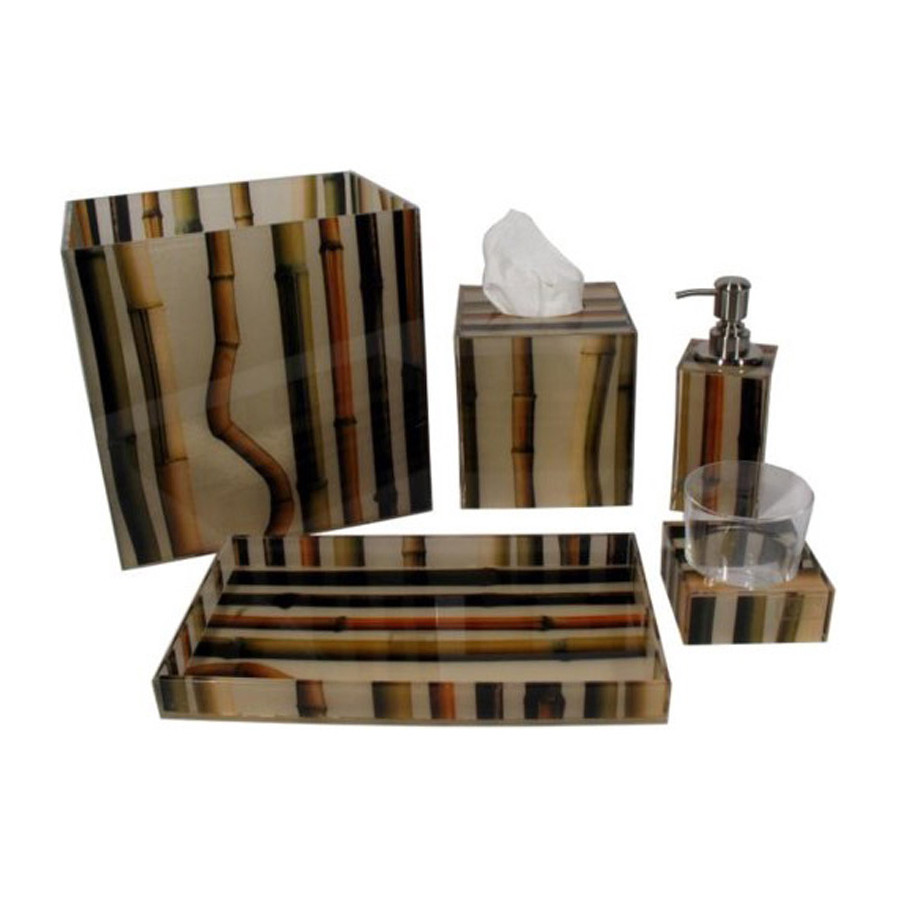 Oggetti Bamboo Bath Waste Basket - Colorful Bamboo