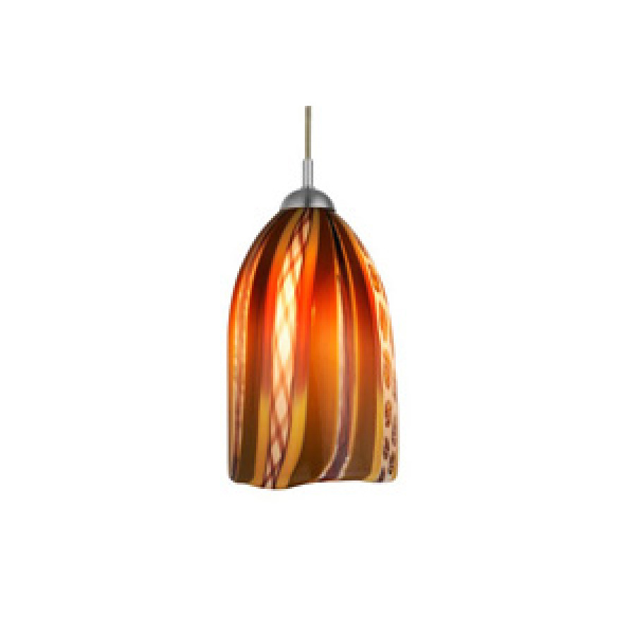 Oggetti Fiore Pendant E26 - Amber, Flat, Dark Bronze