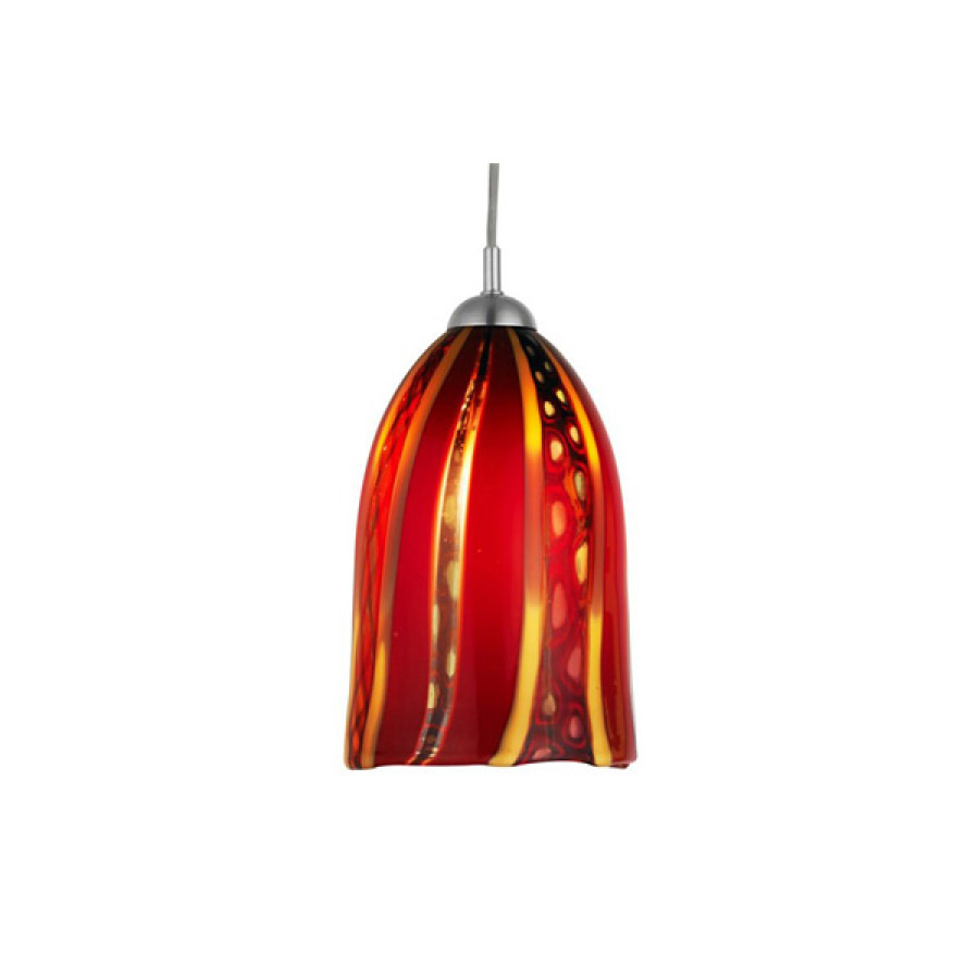 Oggetti Fiore Pendant E26 - Red, Flat, Dark Bronze