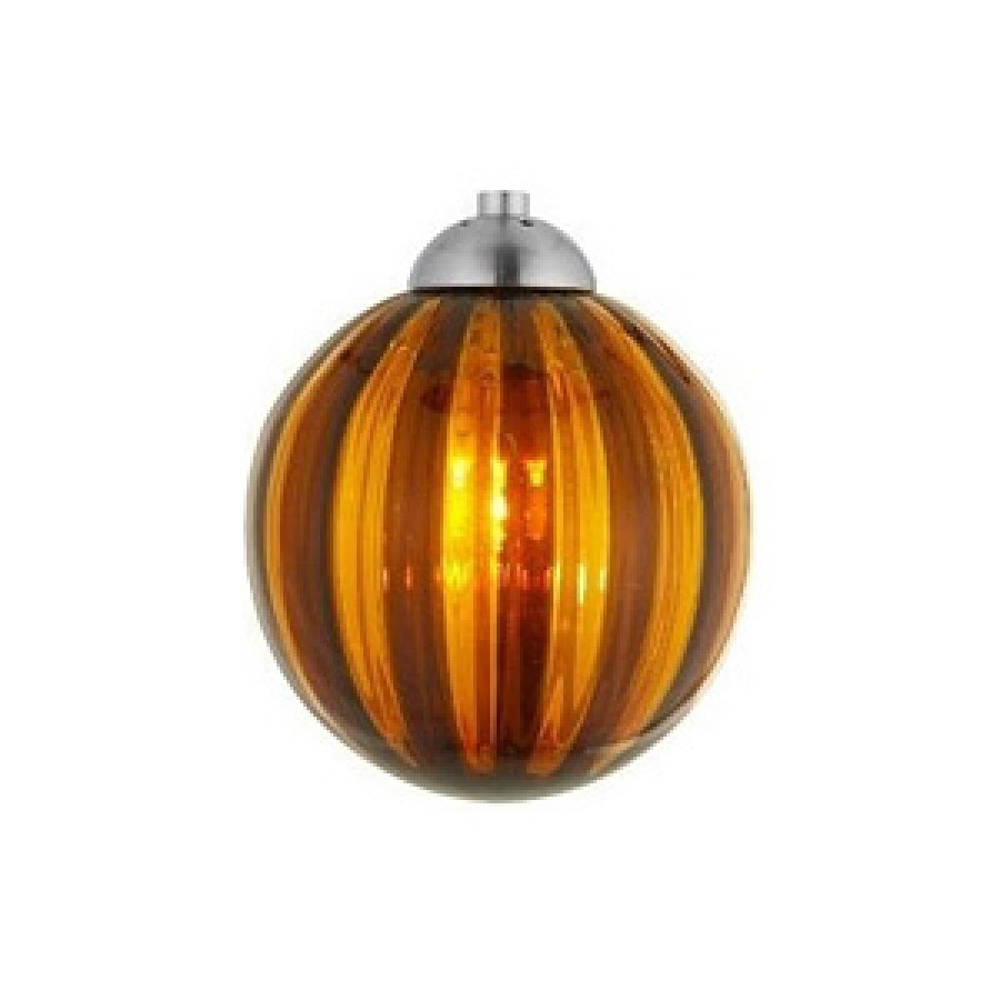 Oggetti Perle Pendant - Amber Stripes, Flat, Dark Bronze