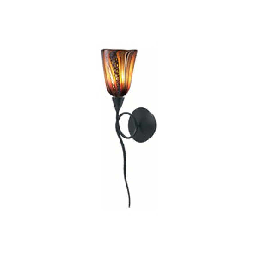 Oggetti Fiore Short Sconce - Amber, Satin Nickel