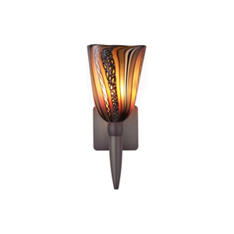 Oggetti Fiore Torch Sconce - Amber, Satin Nickel