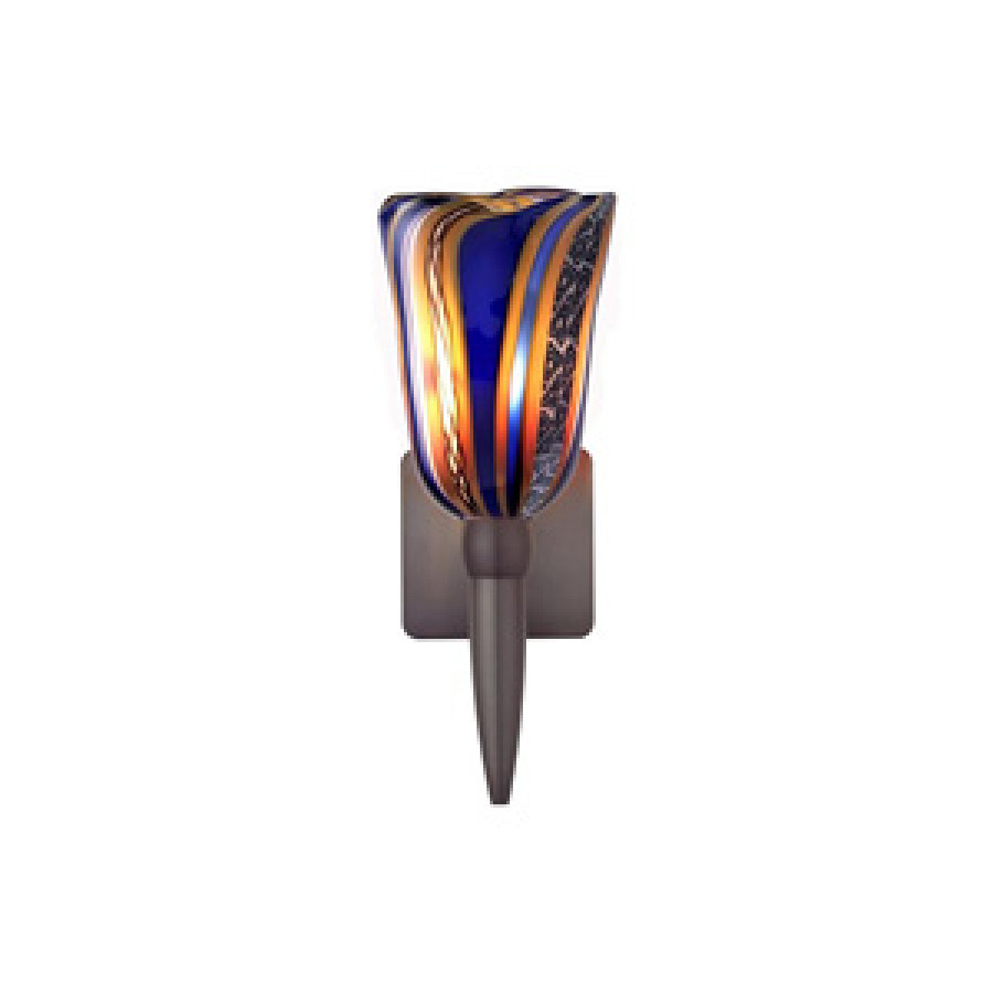Oggetti Fiore Torch Sconce - Cobalt, Satin Nickel