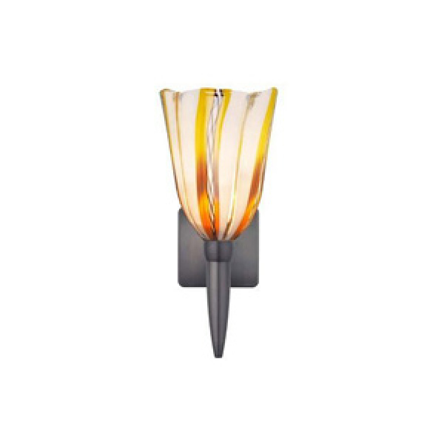 Oggetti Fiore Torch Sconce - White, Satin Nickel