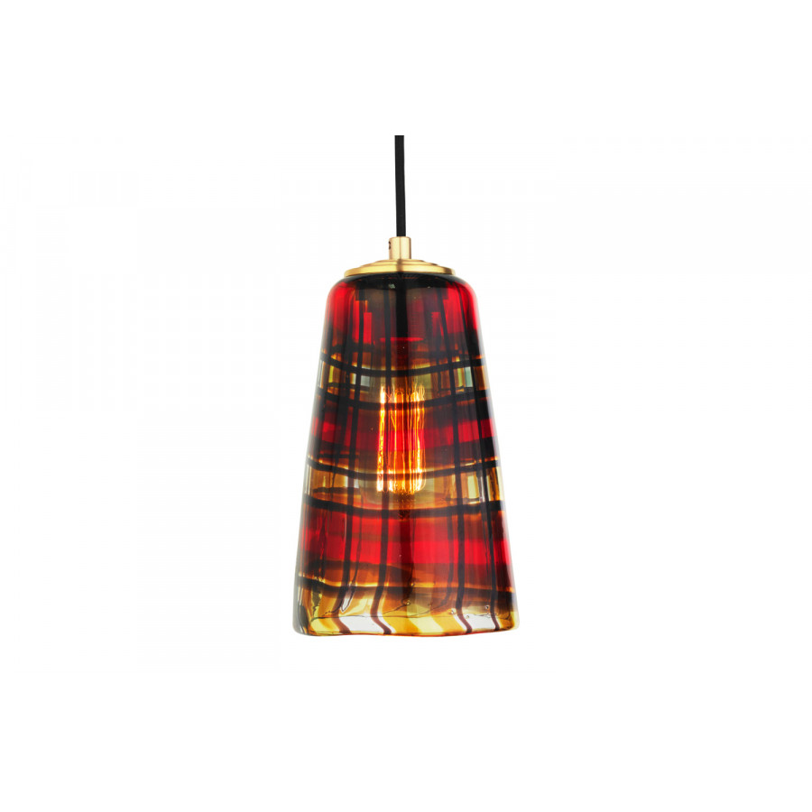 Oggetti Tartan Pendant - Amber, Brass