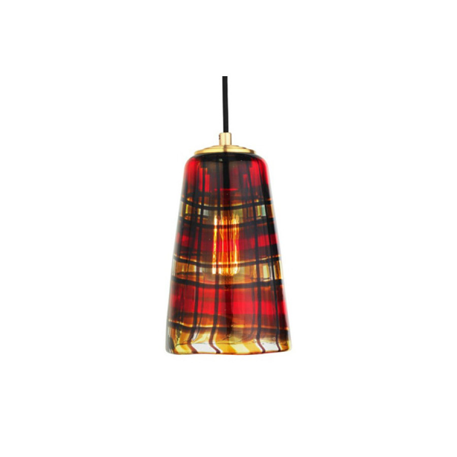Oggetti Tartan Pendant - Amber, Gun Metal