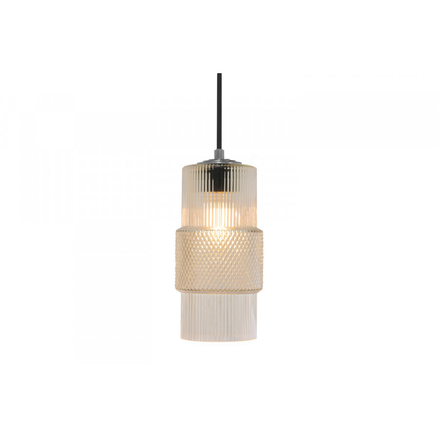 Oggetti Mimo Cylinder Pendant - Clear, Gun Metal