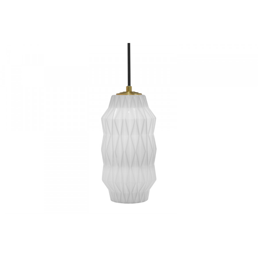 Oggetti Mimo Faceted Pendant - White, Brass
