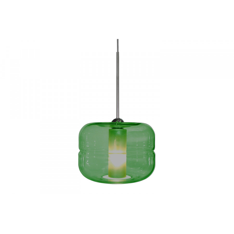 Oggetti Helsinki Pendant - Gold Green, Flat Round, Dark Bronze