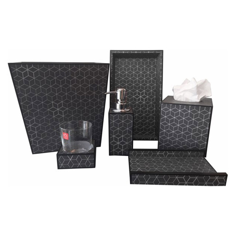 Oggetti Grafico Bath Waste Basket - Black