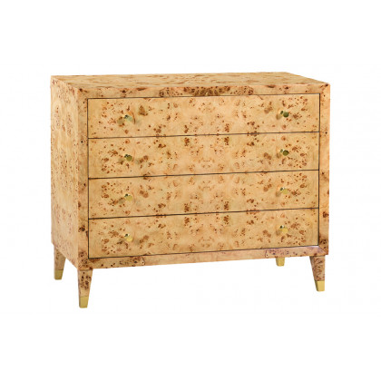 Oliver Beverly Chest - Clear/Mappa Burl Veneer