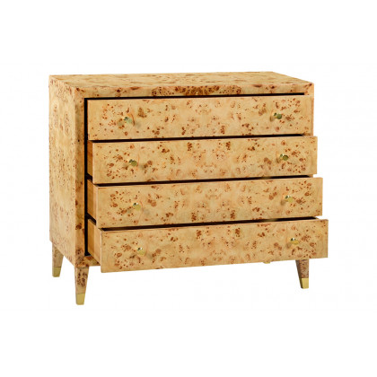 Oliver Beverly Chest - Clear/Mappa Burl Veneer