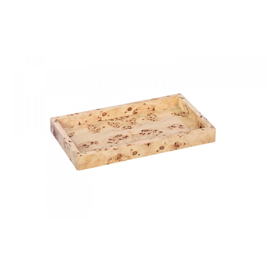Oliver Small Valet Tray - Clear/Mappa Burl Veneer