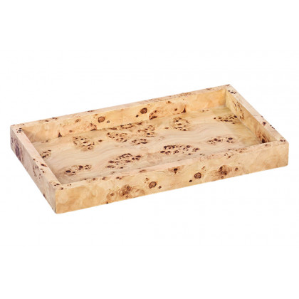 Oliver Small Valet Tray - Clear/Mappa Burl Veneer