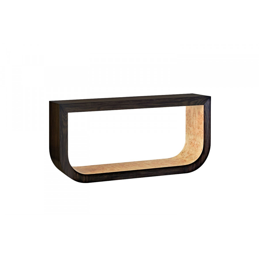 Oliver Carter Console Table - Clear/Mappa Burl Veneer