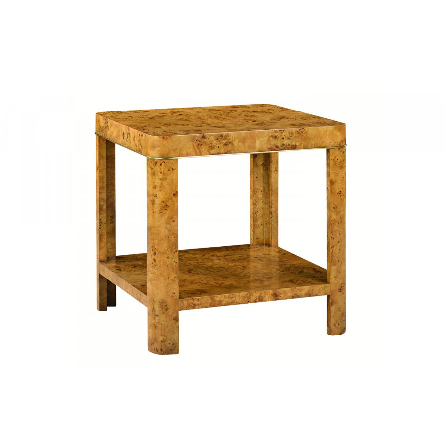 Oliver - Cordova Side Table in Rustic/Mappa Burl Veneer