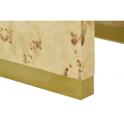 Oliver Anaheim Side Table - Clear/Mappa Burl Veneer