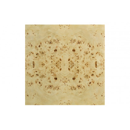 Oliver Cube Side Table - Clear/Mappa Burl Veneer