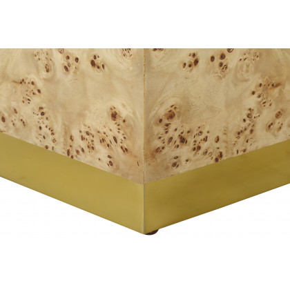 Oliver Anaheim Coffee Table - Clear/Mappa Burl Veneer