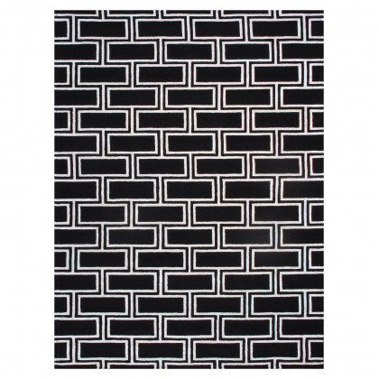 Pasargad - Edgy Collection Hand-Tufted Bamboo Silk and Wool Black Area Rug 60'' x 96'' PVNY-21