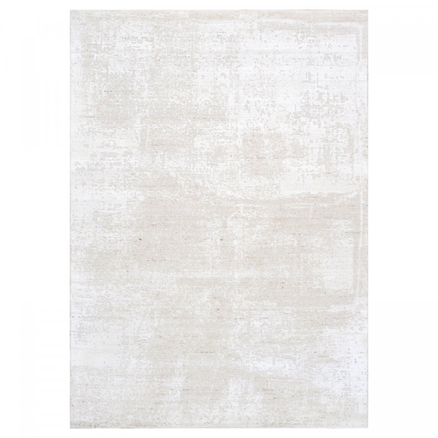 Pasargad - Amari Collection Hand-Loomed Bamboo Silk/Wool Area Rug in Ivory/Beige, 65" x 91" (PDC-137I 5x8)