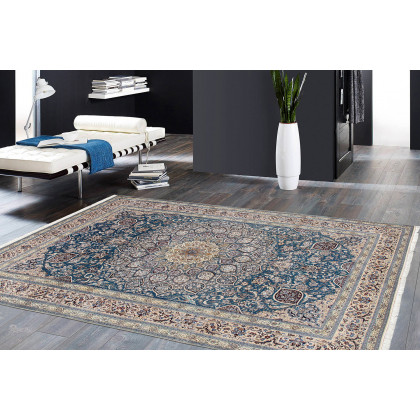 Pasargad - Nain Collection Hand-Knotted Silk and Wool Area Rug 83'' x 127'' (022513)