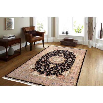 Pasargad - Tabriz Collection Hand-Knotted Silk and Wool Area Rug 78'' x 117'' (023342)
