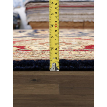 Pasargad - Agra Collection Hand-Knotted Lamb's Wool Area Rug in Navy/Red, 109" x 145" (025681)