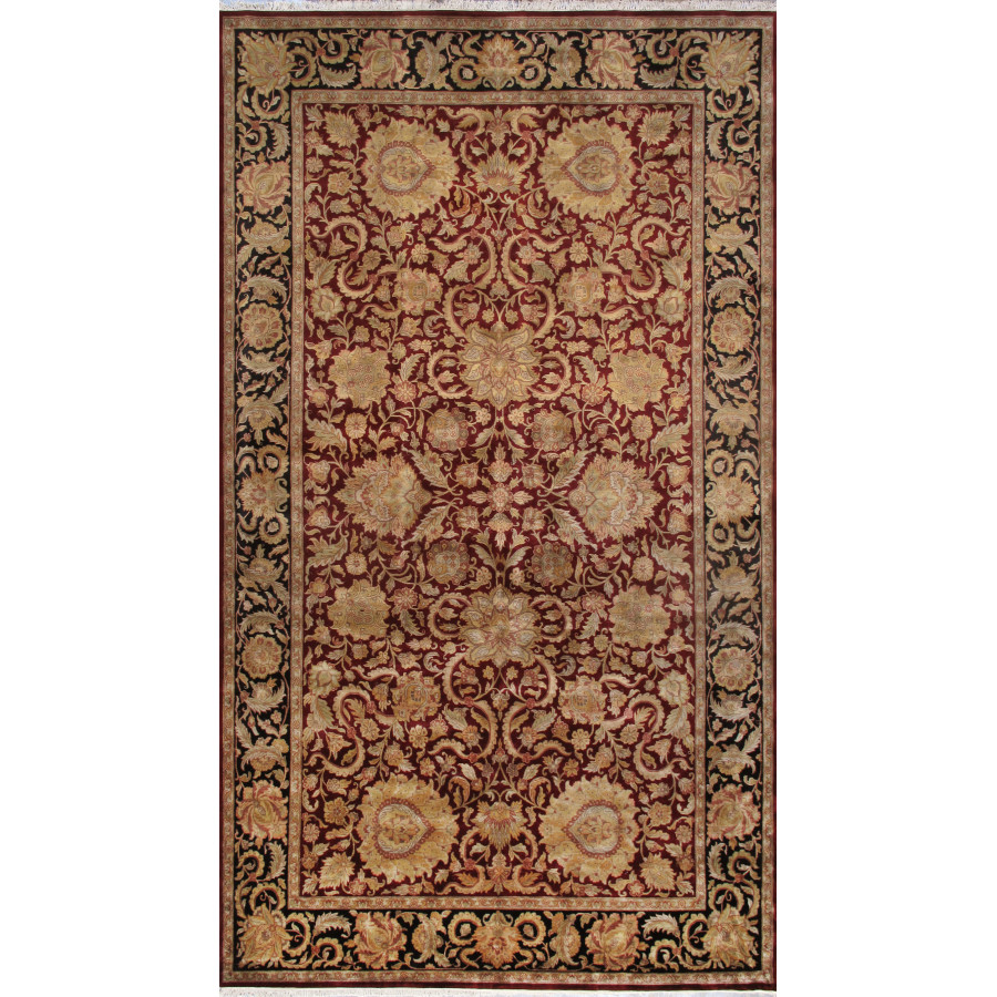 Pasargad - Mogul Art Collection Hand-Knotted Lamb's Wool Area Rug in Red/Black, 123" x 220" (026868)