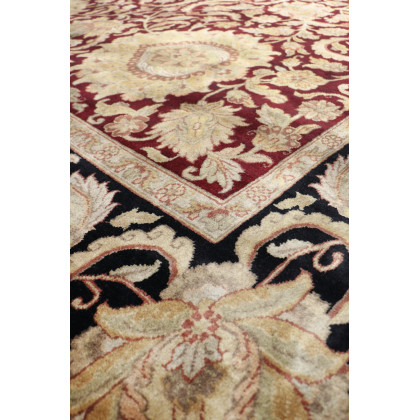 Pasargad - Mogul Art Collection Hand-Knotted Lamb's Wool Area Rug in Red/Black, 123" x 220" (026868)
