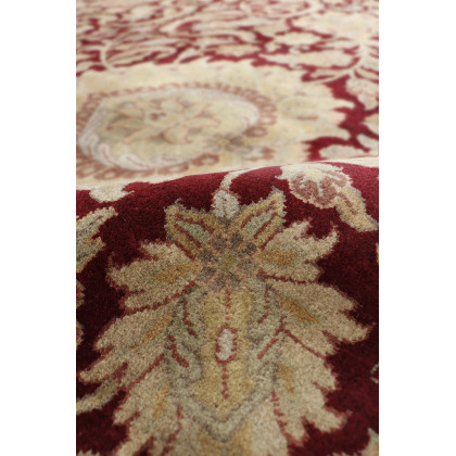 Pasargad - Mogul Art Collection Hand-Knotted Lamb's Wool Area Rug in Red/Black, 123" x 220" (026868)