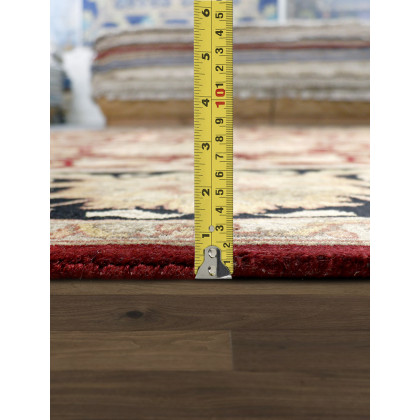 Pasargad - Mogul Art Collection Hand-Knotted Lamb's Wool Area Rug in Red/Black, 123" x 220" (026868)