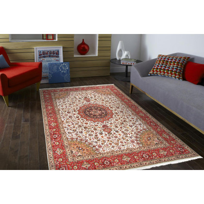 Pasargad - Tabriz Collection Hand-Knotted Silk and Wool Area Rug 119'' x 156'' (027191)
