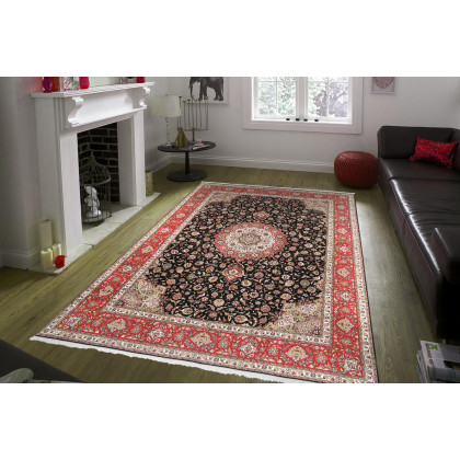 Pasargad - Tabriz Collection Hand-Knotted Silk and Wool Area Rug 118'' x 162'' (027215)